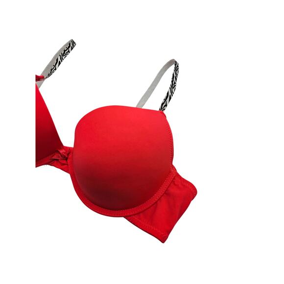 Vintage Y2K Womens Sz 36C Padded Push Up Bra Bright Pink Zebra Straps - Picture 2 of 5